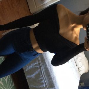 COPY - Fashion Nova Off the Shoulder Black Crop T…